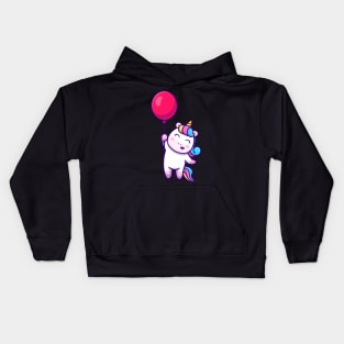 Unicorn Helium Balloon Kids Hoodie